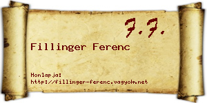 Fillinger Ferenc névjegykártya
